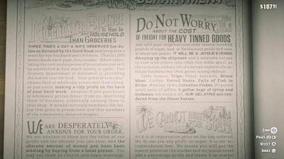 A screenshot of a store catalogue in Red Dead Redemption 2