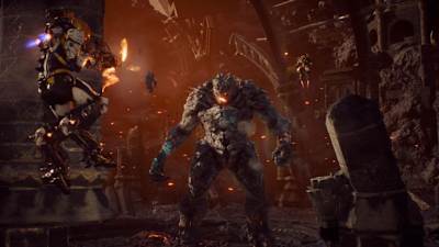 Una promoción de un Ash Titan del videojuego Anthem.