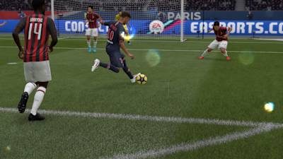 Captura de pantalla de Neymar chutando.