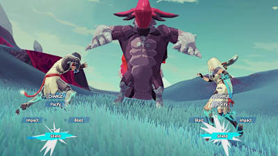 Screenshot of characters during a fight