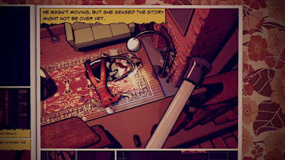 A screenshot from the comic-book in What Remains of Edith Finch.