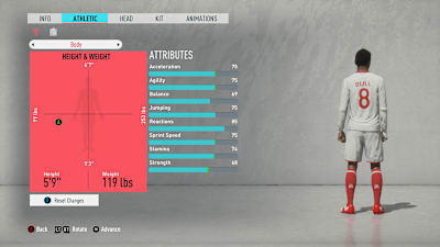 Tweak your fictional footballer to achieve success