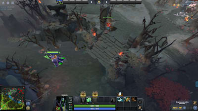 An observer ward is placed near the Roshan in a Dota 2 map.
