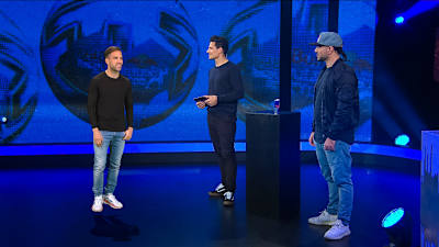 Cesc Fabregas, host Tim Warwood and Séan Garnier at the Red Bull Street Style World Final in Salzburg , Austria on November 14, 2020.