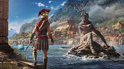 Promotional image of a statue in Assassin’s Creed Odyssey video game.