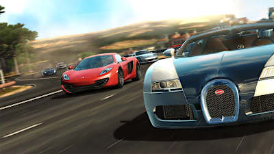 Screenshot of two cars racing in Gear.Club