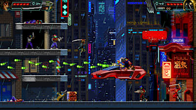 Huntdown is a cyberpunk 90s style beat 'em up with flair