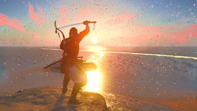 Una de las Posturas en Ghost of Tsushima.