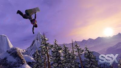 A screenshot from the 2012 video game SSX.