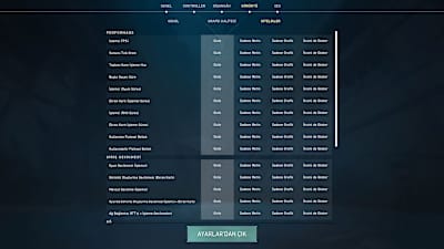 Oyunda birçok performans göstergesi yer alıyor