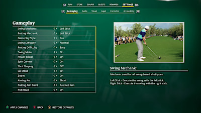 Die Optionen von PGA Tour 2023