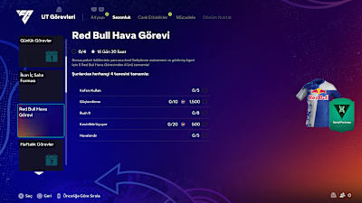 EA FC 26'daki Red Bull Hava Görevi görevleri