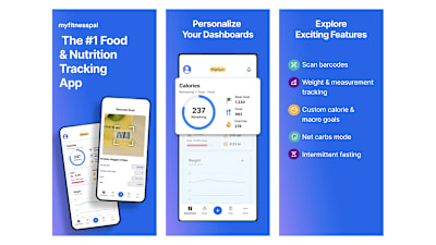 Screenshots der MyFitnessPal App
