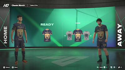 A screenshot from EA FC 27 showing players in Pumas UNAM kits.  