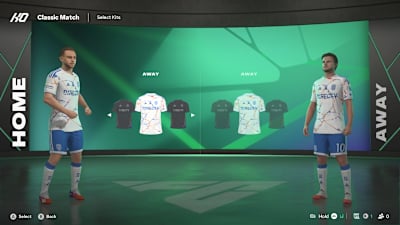 A screenshot from EA FC 27 showing players in San Diego Wave kits.  