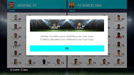 Player trades from Random Selection Match in PES 2018 by Konami.