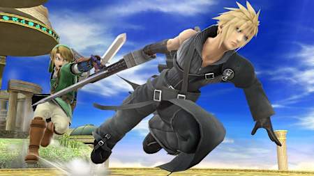 An image of Cloud and Link in Super Smash Bros. 4
