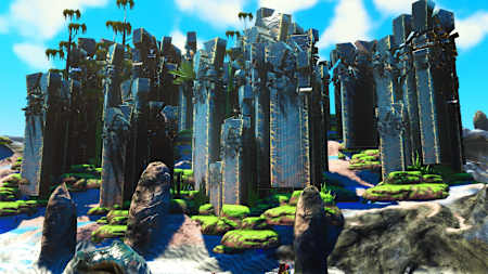 A screenshot of the Diverse Environments mod showing an overgrown landscape