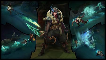 Collage of Pyke’s abilities from League of Legends