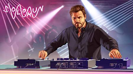 A promo shot of GTA Online: After Hours, featuring DJ Solomun.