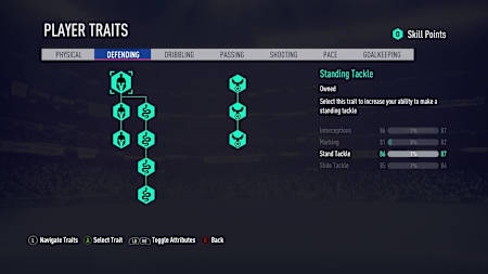 An image of a CB player traits in FIFA 19 Pro Clubs