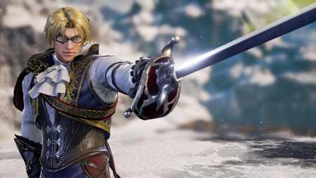 A screenshot of Raphael from Soulcalibur VI