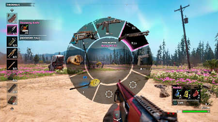 A screenshot of the weapons menu in Far Cry New Dawn, the latest video game in the series by Ubisoft.