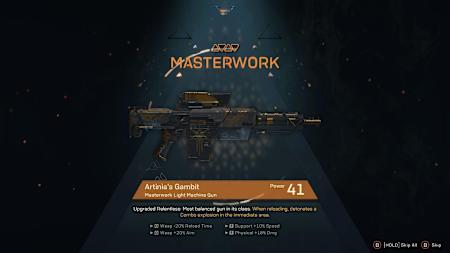 A Masterwork weapon from Anthem