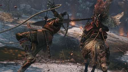 Screenshot of Gyoubu Oniwa in Sekiro: Shadows Die Twice.