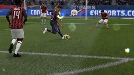Screenshot of Neymar taking a shot