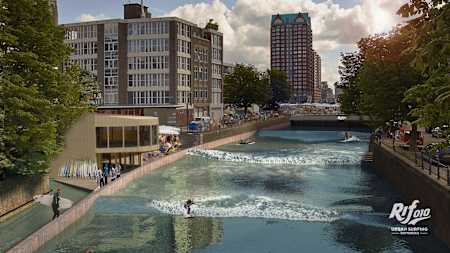 Autre spot de surf insolite en Europe, la vague artificielle du Rif010 qui devrait bientôt voir le jour à Rotterdam.