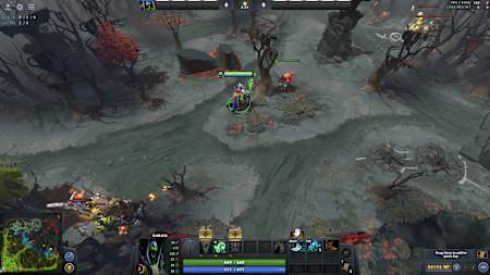 An observer ward is placed in the off lane of a Dota 2 map.
