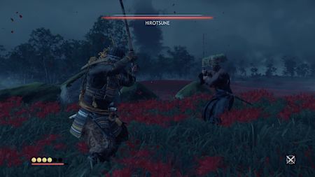 Hanging back and wait for Hirotsune to come to you.