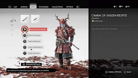 Captura de pantalla de Ghost of Tsushima.