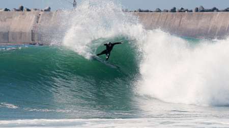 Kanoa Igarashi surfing in Portugal.