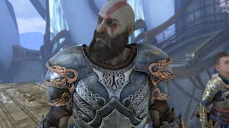 Una captura de pantalla de God of War Ragnarok muestra a Kratos.