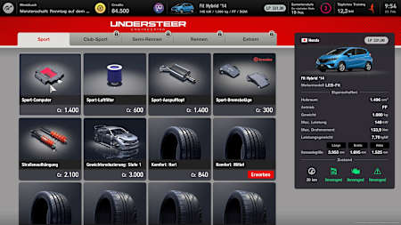 Screenshot aus Gran Turismo 7 zeigt das Tuning-Menü