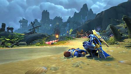 Zwei Soldaten der Allianz wurden an die Küste einer Insel gespült.