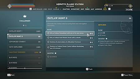 Die Übersicht über Challenges in Everspace 2