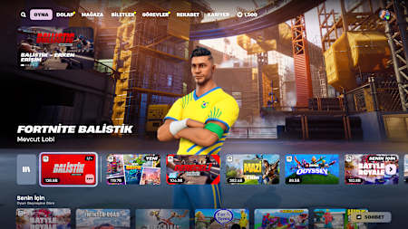 Fortnite Balistik'e ana menüden erişiliyor