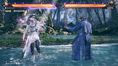 Jun activates heat in a fight against Kazuya in Tekken 8.