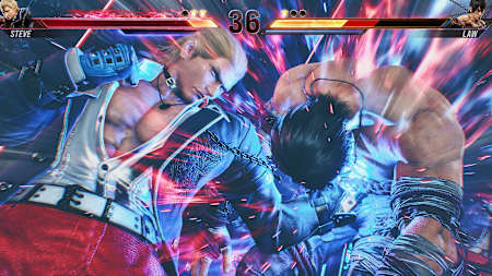 Image of Steve battling Marshall Law in the video game Tekken 8.