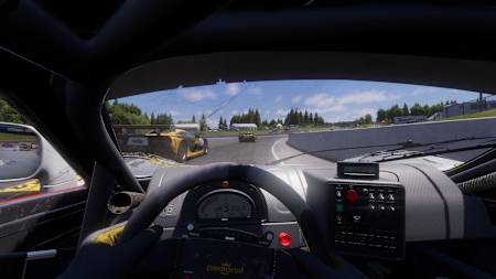 Screenshot from Project Motor Racing shows a race from the onboard perspective.