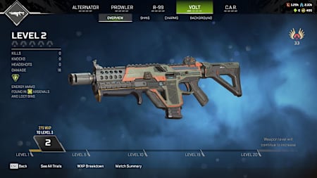 Volt SMG weapon in Apex Legends.