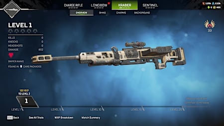 Kraber .50-Cal Sniper weapon in Apex Legends