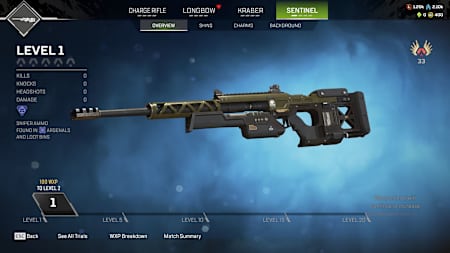 Sentinel weapon Apex Legends.