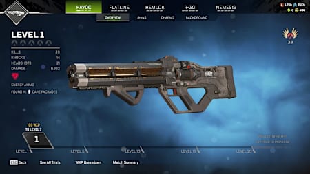 Havoc Rifle weapon in Apex Legends.