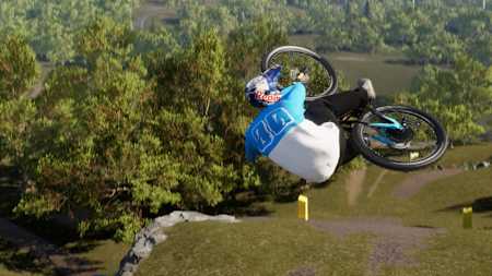 Screenshot aus MAVRIX by Matt Jones zeigt einen Mountainbiker im Sprung.