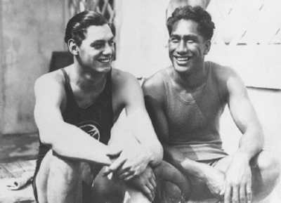 Johnny Weissmuller, prvi "Tarzan" in Duke Kahanamoku na Olimpijadi 1924