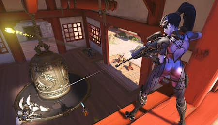 A screenshot of Widowmaker lining up her target